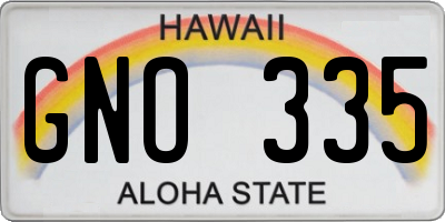 HI license plate GNO335