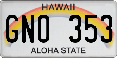 HI license plate GNO353