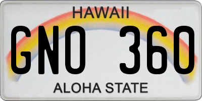 HI license plate GNO360