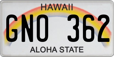 HI license plate GNO362