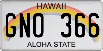 HI license plate GNO366