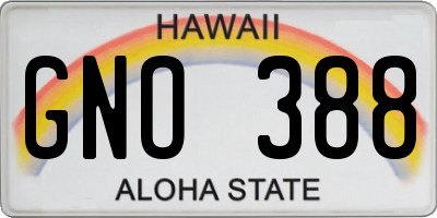 HI license plate GNO388