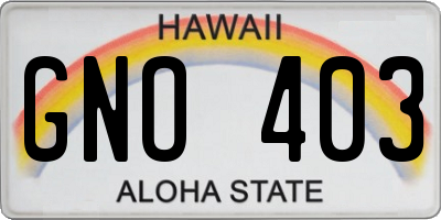 HI license plate GNO403
