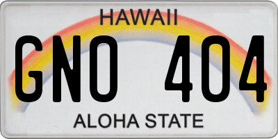 HI license plate GNO404