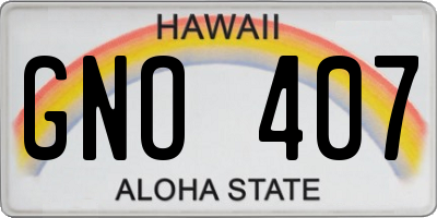 HI license plate GNO407