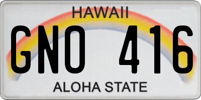 HI license plate GNO416