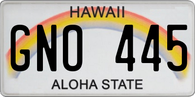 HI license plate GNO445