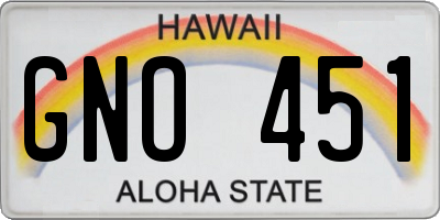 HI license plate GNO451
