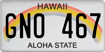 HI license plate GNO467