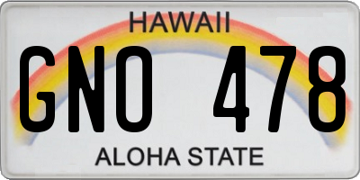 HI license plate GNO478