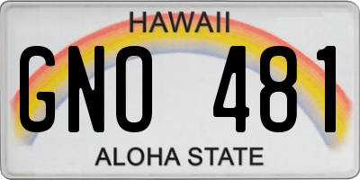 HI license plate GNO481