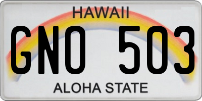 HI license plate GNO503