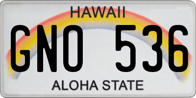 HI license plate GNO536