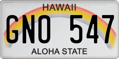 HI license plate GNO547