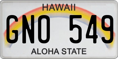 HI license plate GNO549
