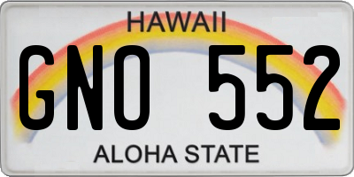 HI license plate GNO552