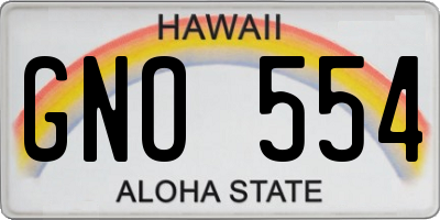 HI license plate GNO554