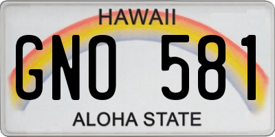 HI license plate GNO581