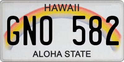 HI license plate GNO582