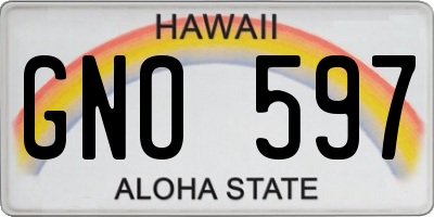 HI license plate GNO597