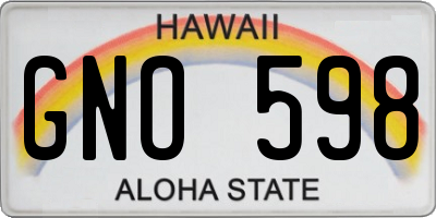 HI license plate GNO598