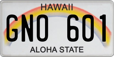 HI license plate GNO601