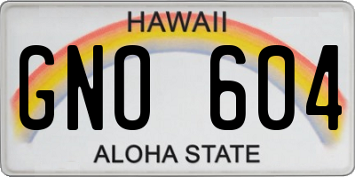 HI license plate GNO604