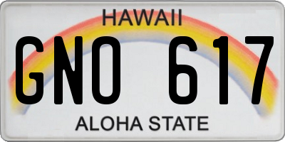 HI license plate GNO617