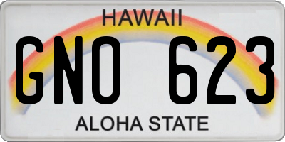HI license plate GNO623