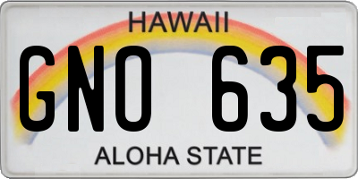 HI license plate GNO635
