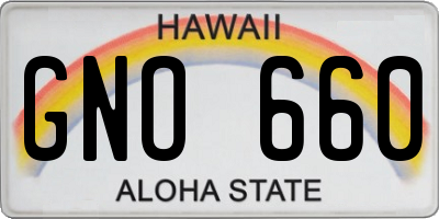 HI license plate GNO660
