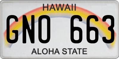 HI license plate GNO663