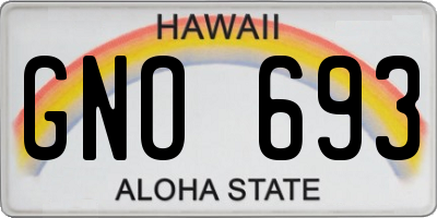 HI license plate GNO693