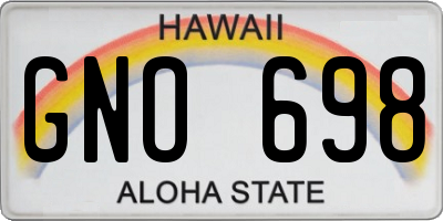 HI license plate GNO698