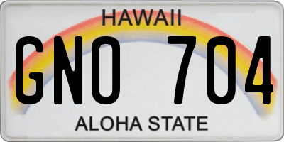 HI license plate GNO704