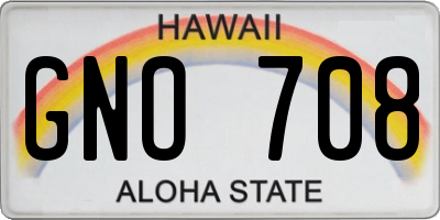 HI license plate GNO708