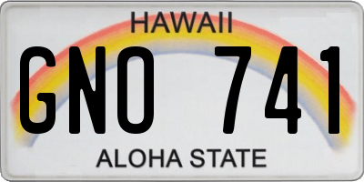 HI license plate GNO741