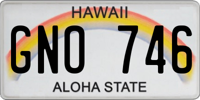 HI license plate GNO746