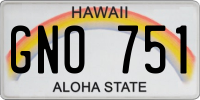 HI license plate GNO751
