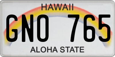 HI license plate GNO765