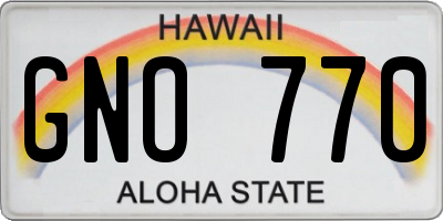 HI license plate GNO770
