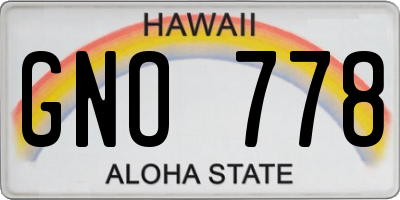 HI license plate GNO778