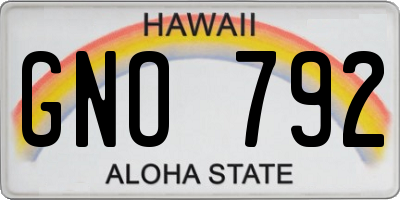 HI license plate GNO792