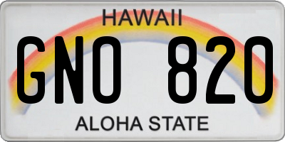 HI license plate GNO820