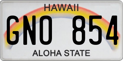 HI license plate GNO854