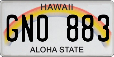 HI license plate GNO883