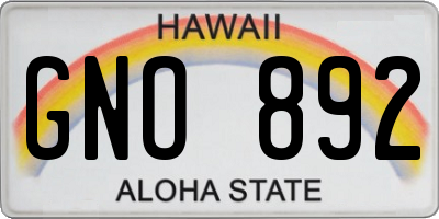HI license plate GNO892