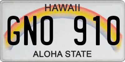 HI license plate GNO910