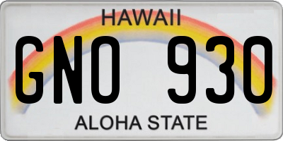 HI license plate GNO930