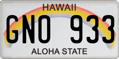 HI license plate GNO933